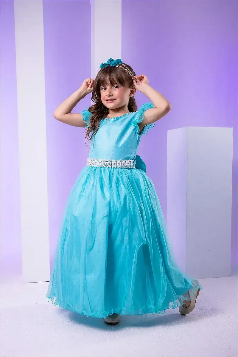 Vestido longo verde tiffany, foto 3