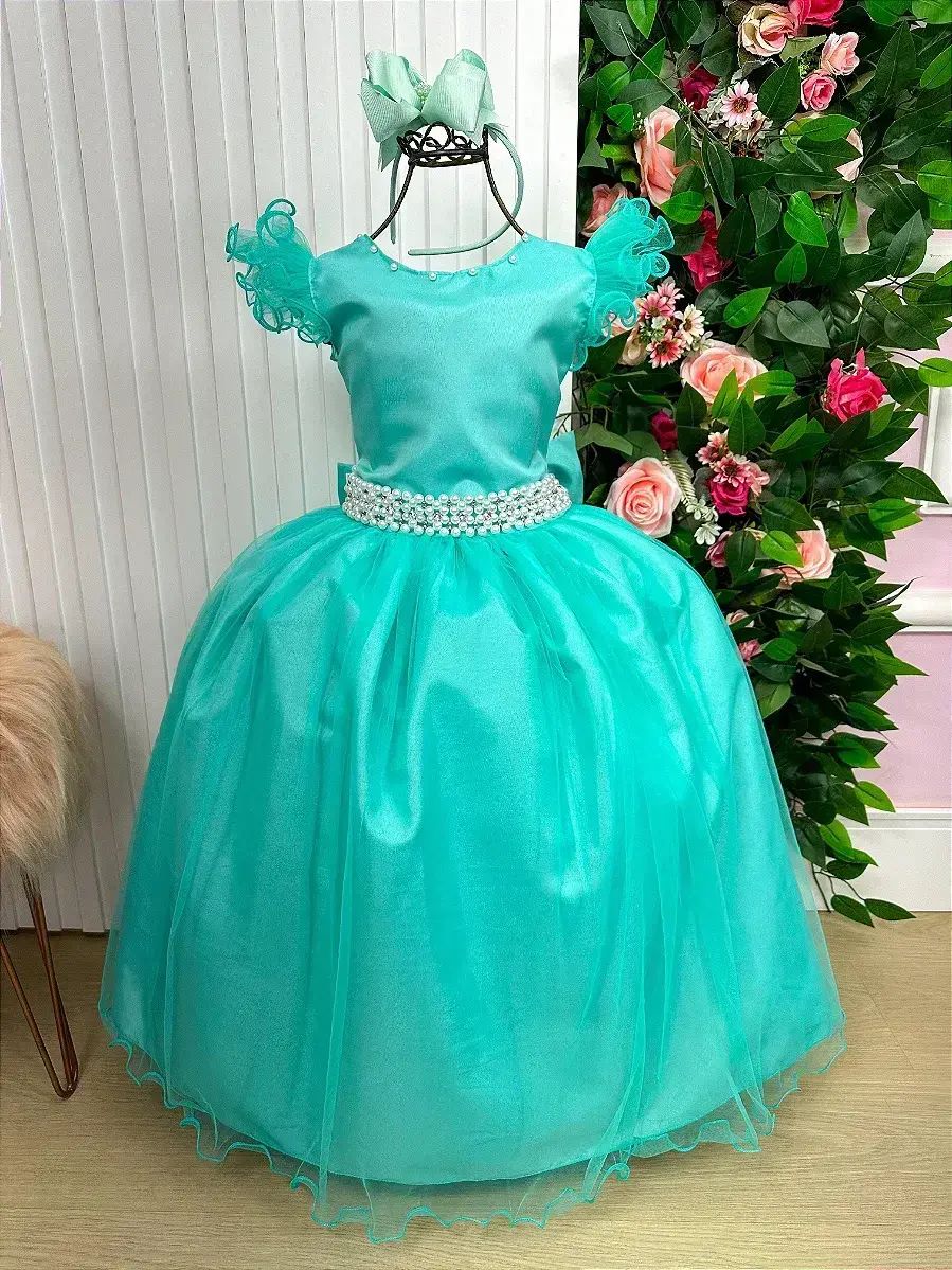 Vestido longo verde tiffany, foto 5