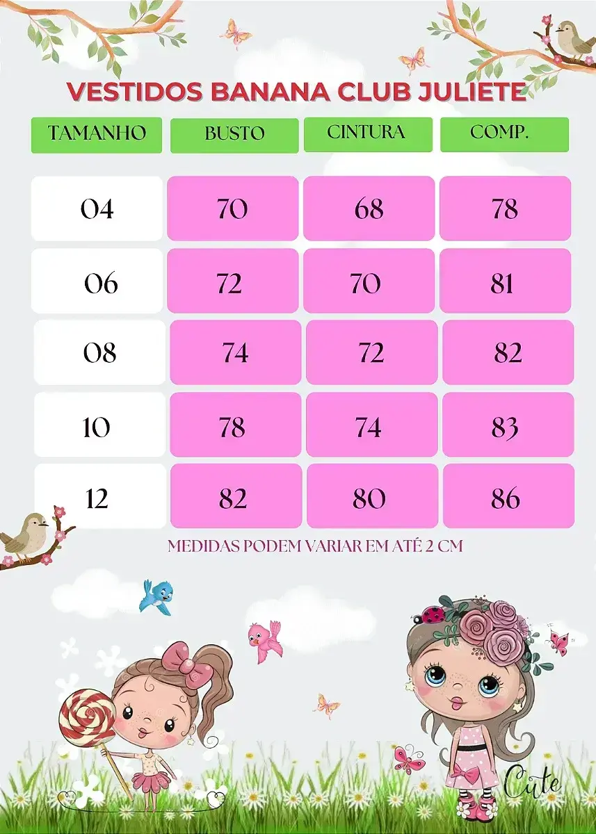 Guia de tamanhos