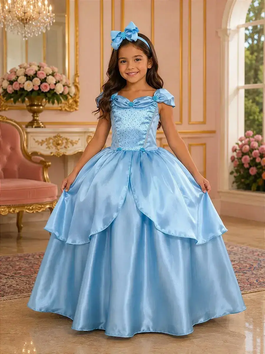 Fantasia longa princesa azul