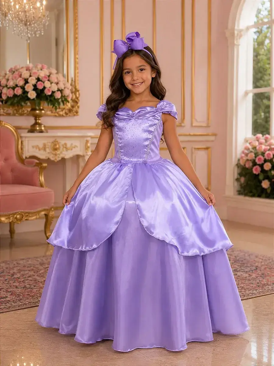 Fantasia longa princesa lilas