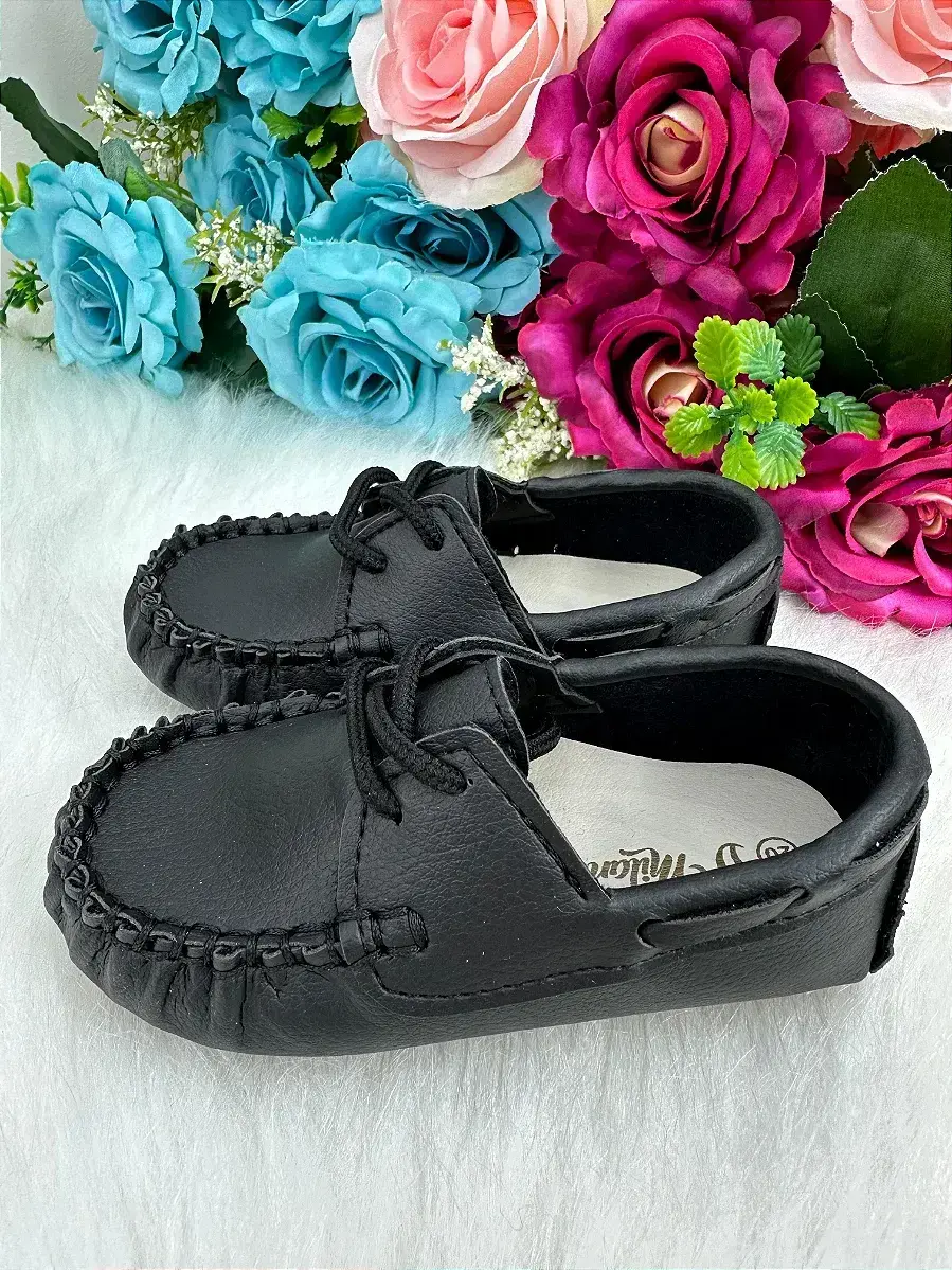 Calçado mocassim preto cadarço, foto 3
