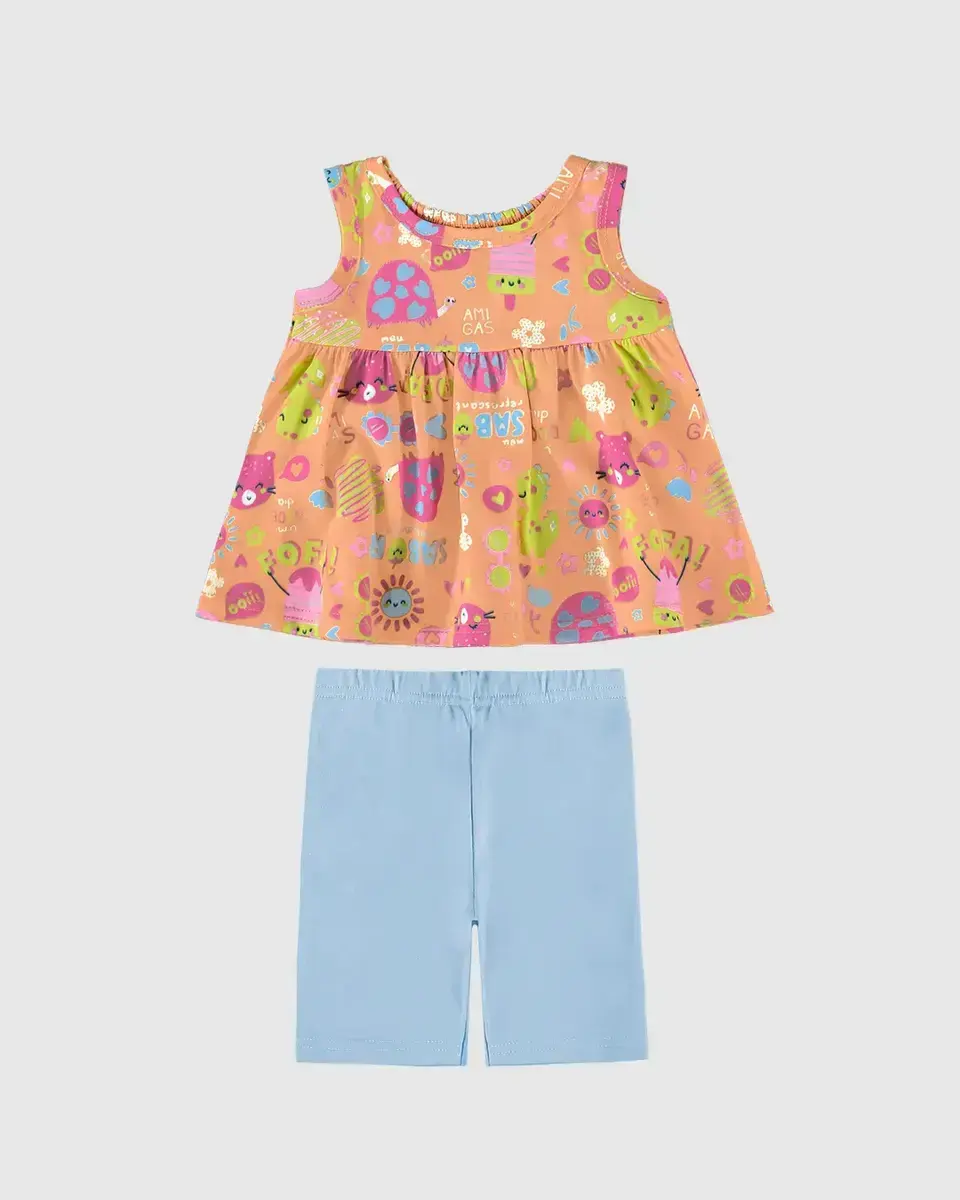 Conjunto bata estampada