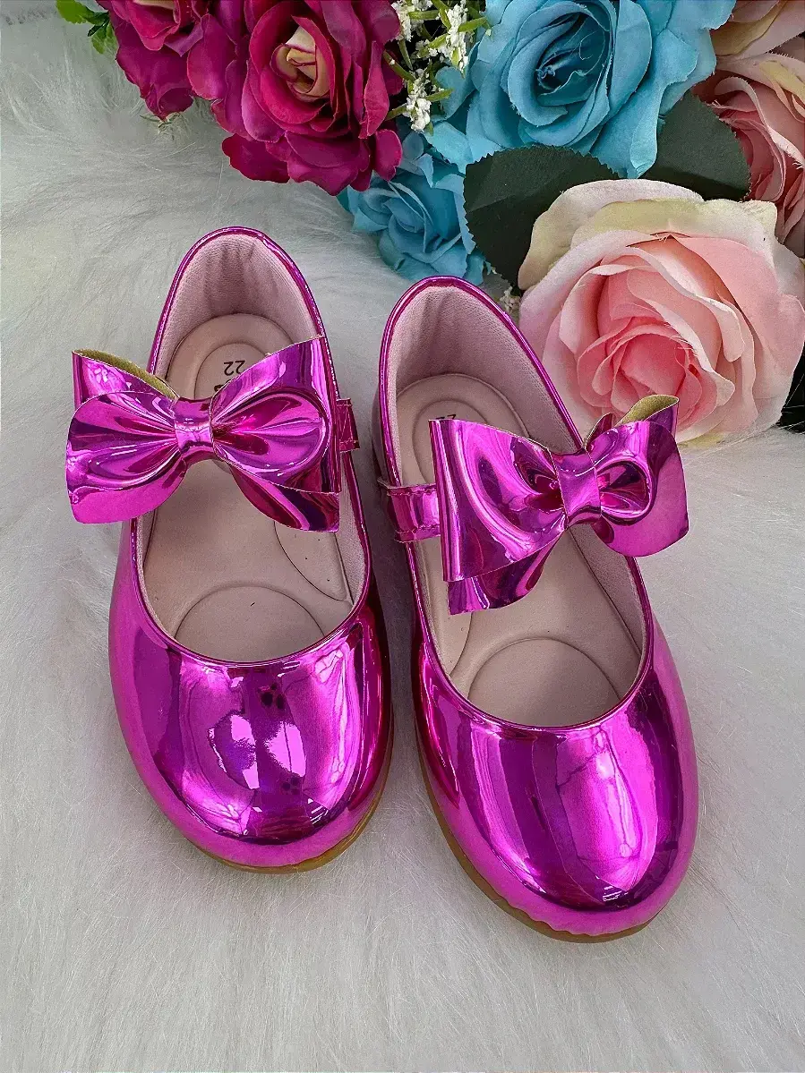 Sapatilha laço pink metalizado, foto 5