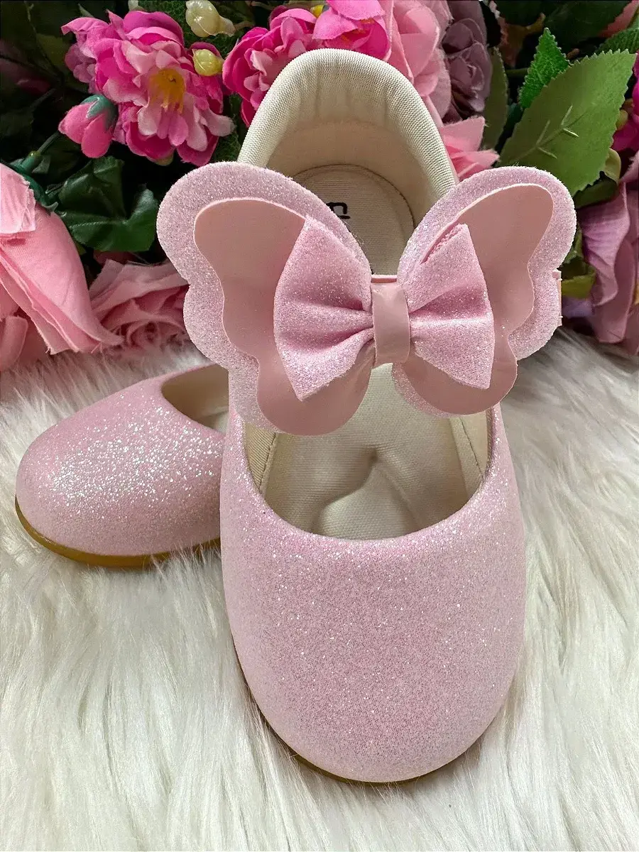 Sapatilha baby rosa gliter