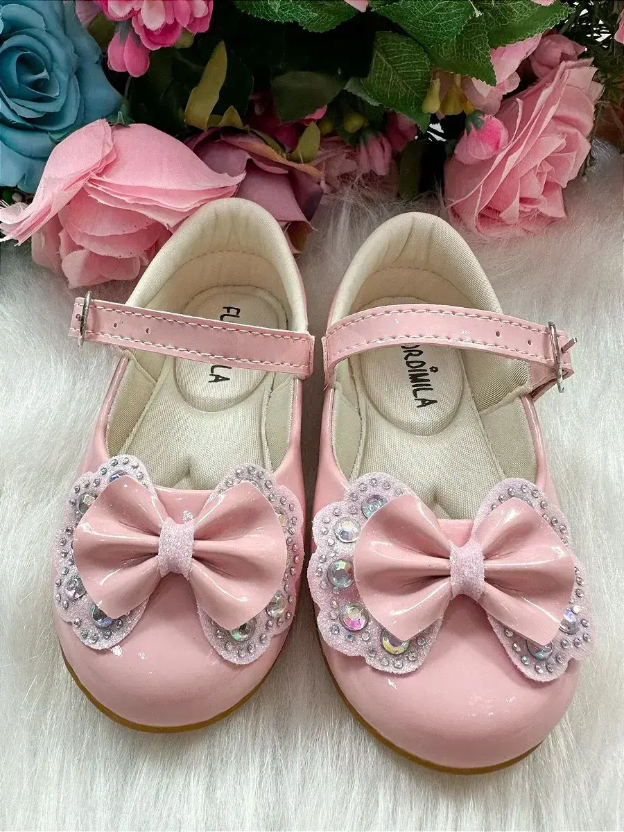 Sapatilha baby rosa lacinho strass, foto 9