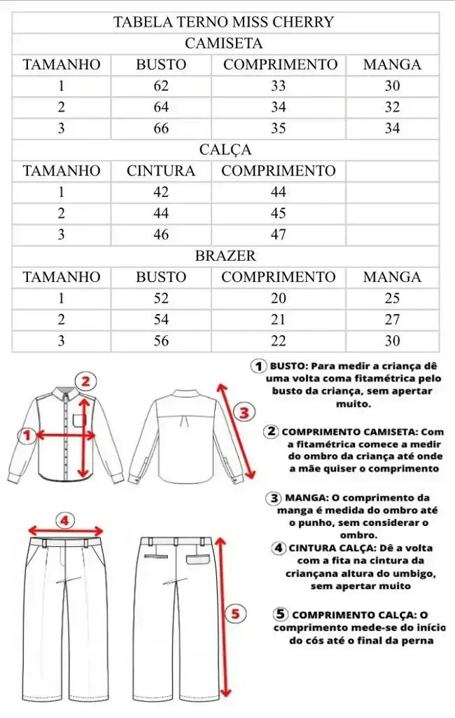 Guia de tamanhos