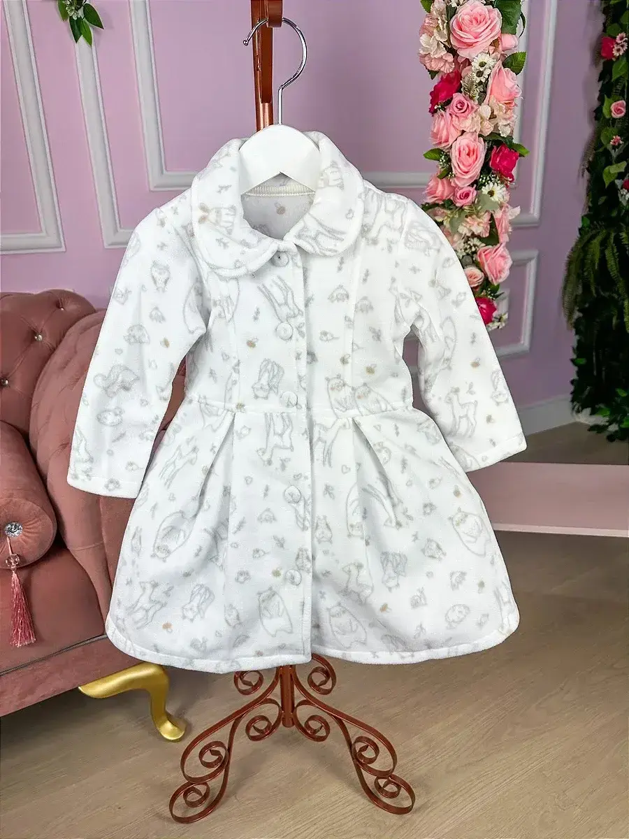 Casaco branco bichinhos soft
