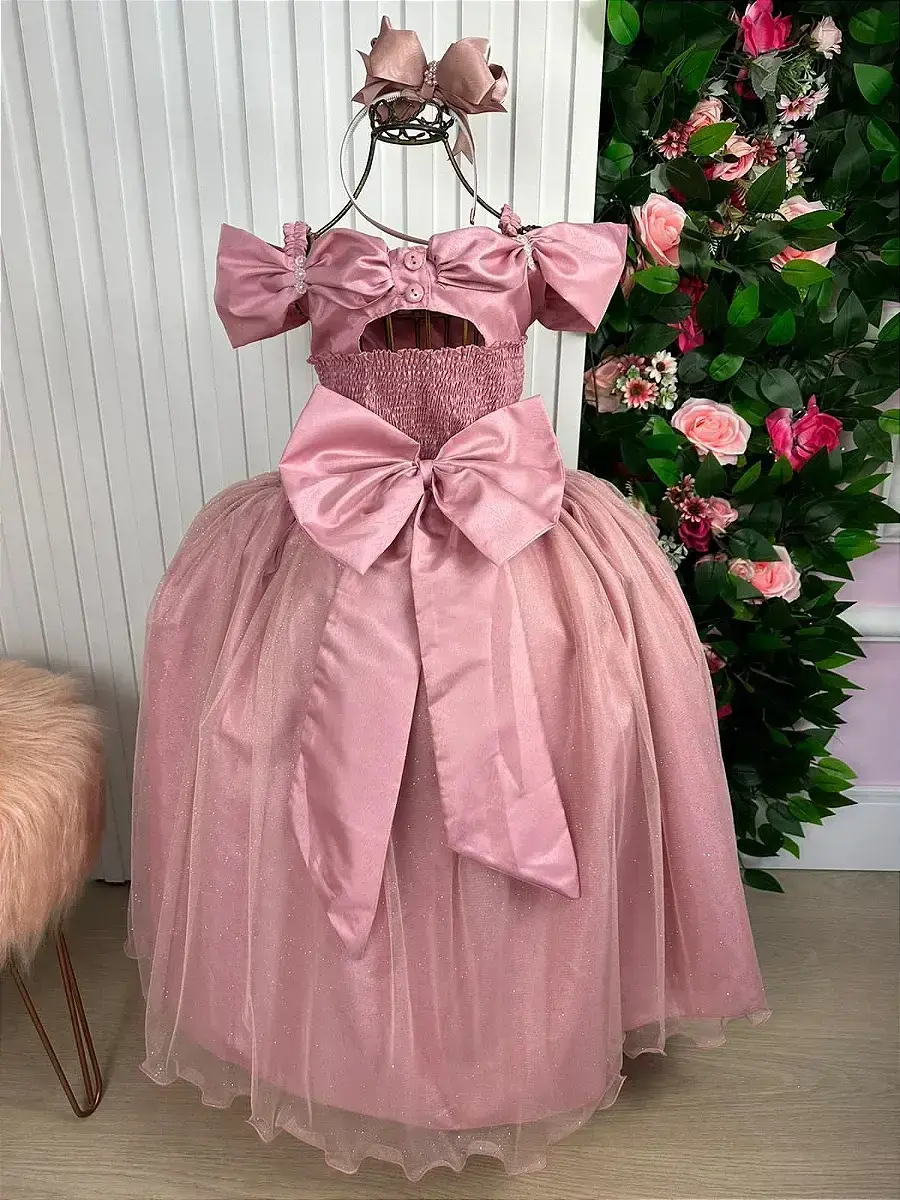 Vestido longo manga princesa rose, foto 7