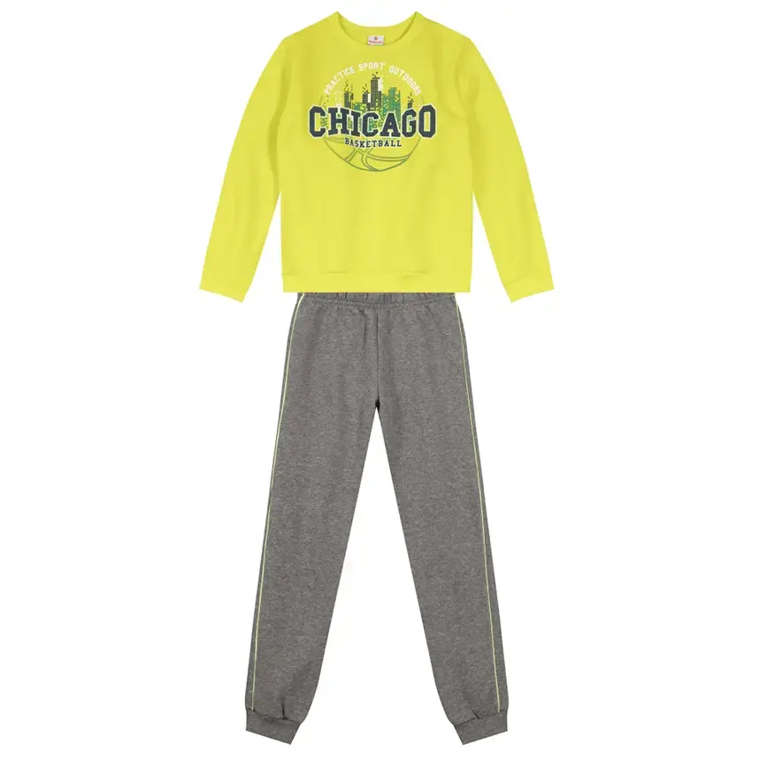 Conjunto blusão moletom chicago e calça