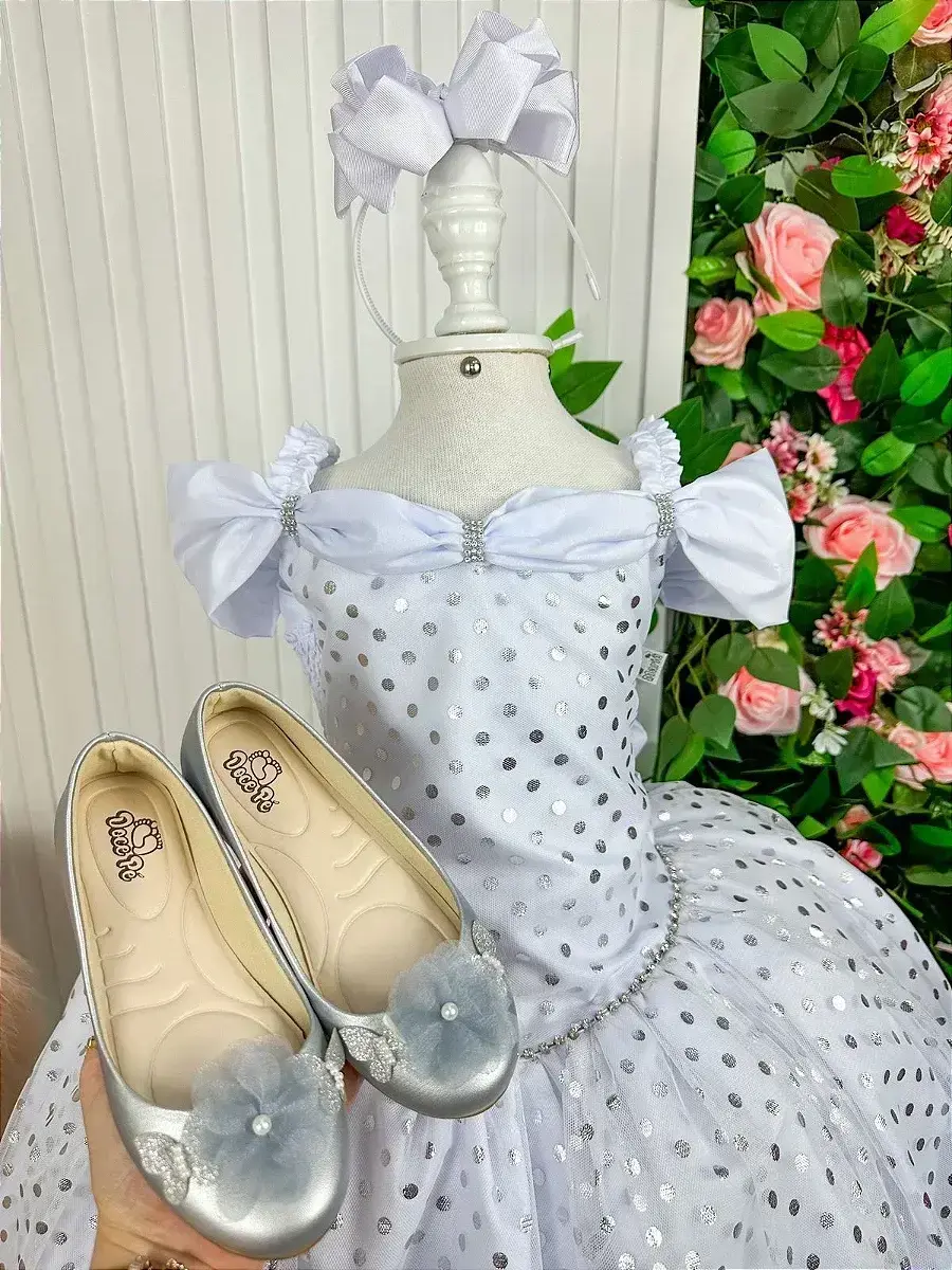 Vestido bolinhas branco, foto 3