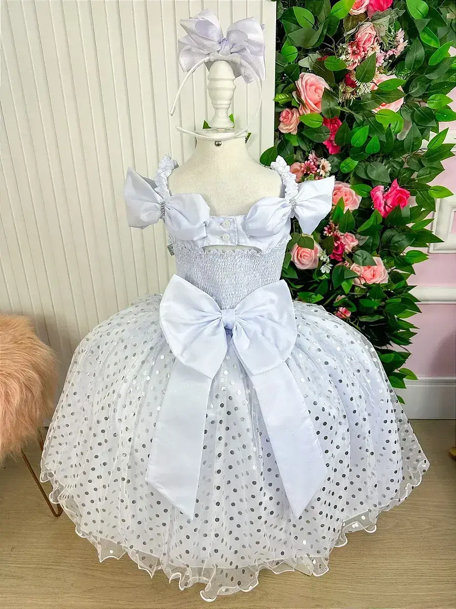 Vestido bolinhas branco, foto 4