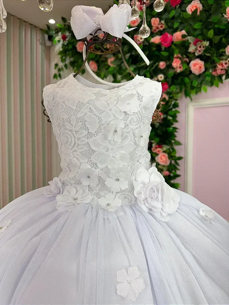 Vestido regata flores branco, foto 4
