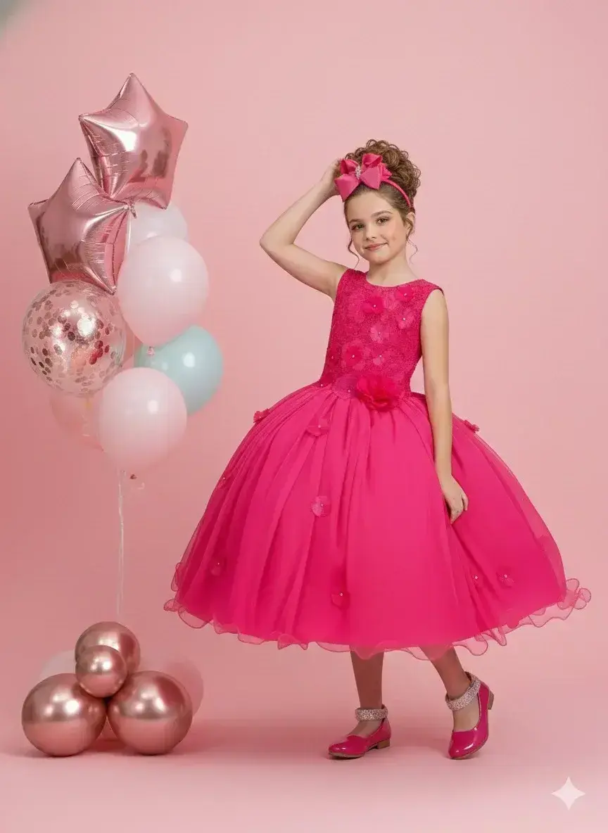 Vestido regata flores pink
