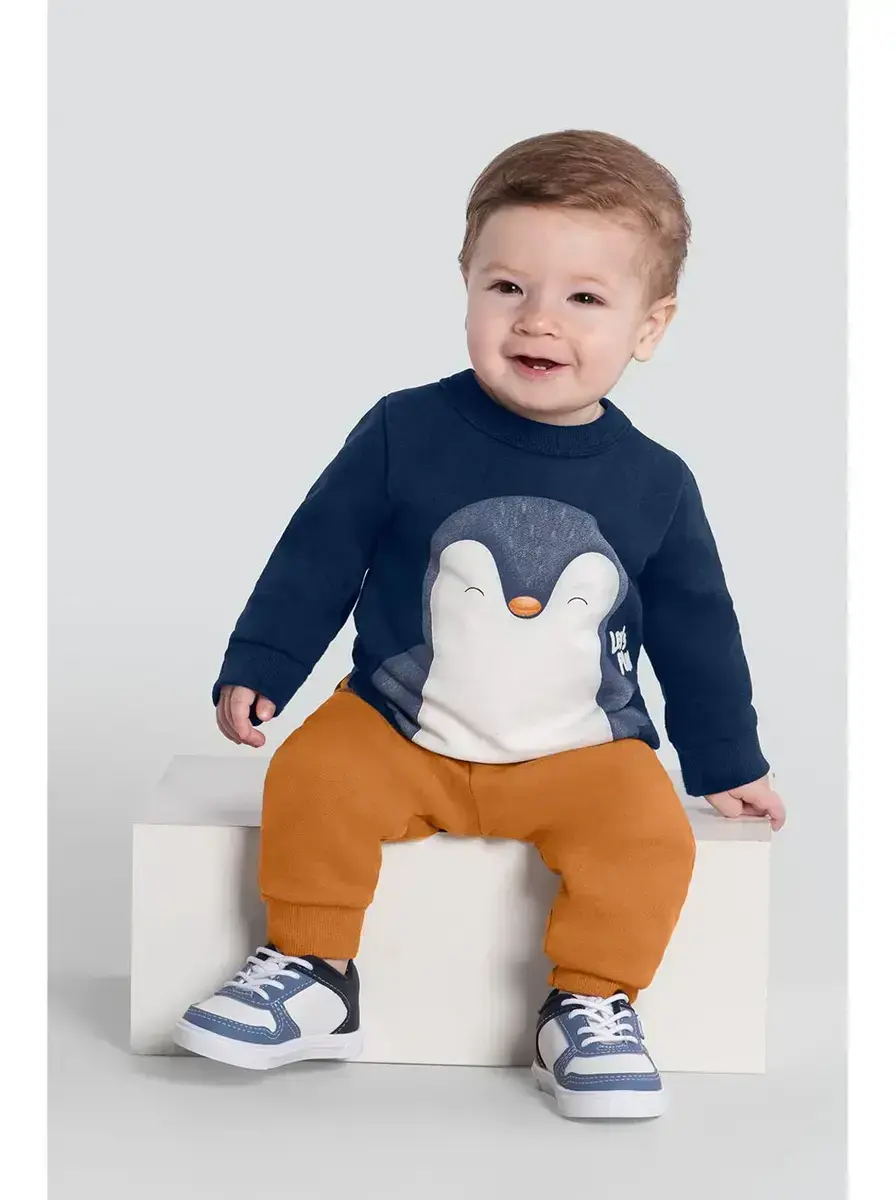 Conjunto bebê de pinguim