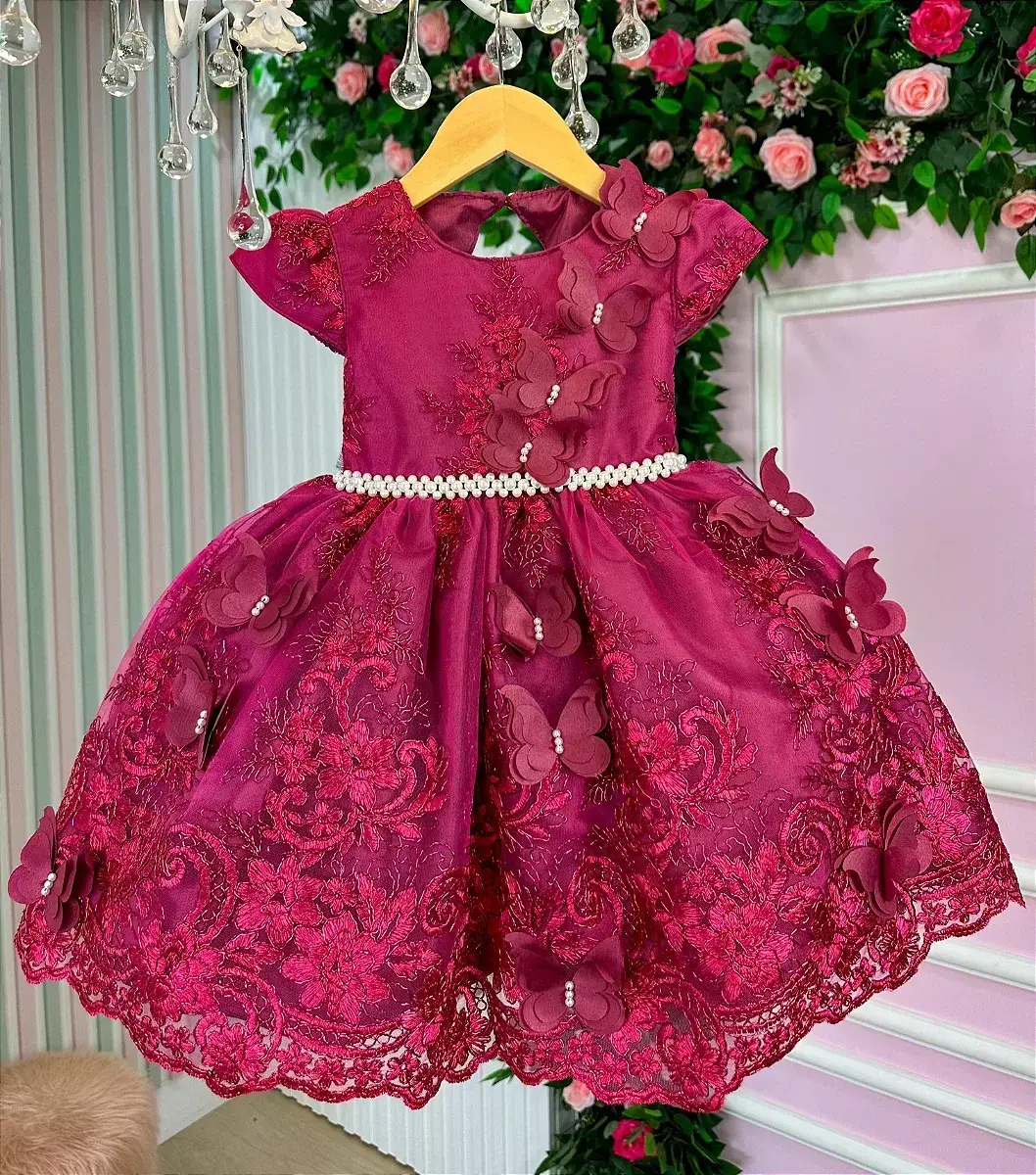 Vestido jardim encantado festa marsala