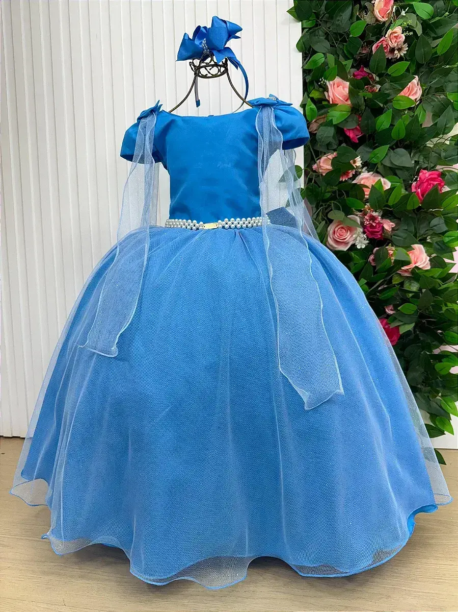 Vestido longo diamante azul serenity, foto 3