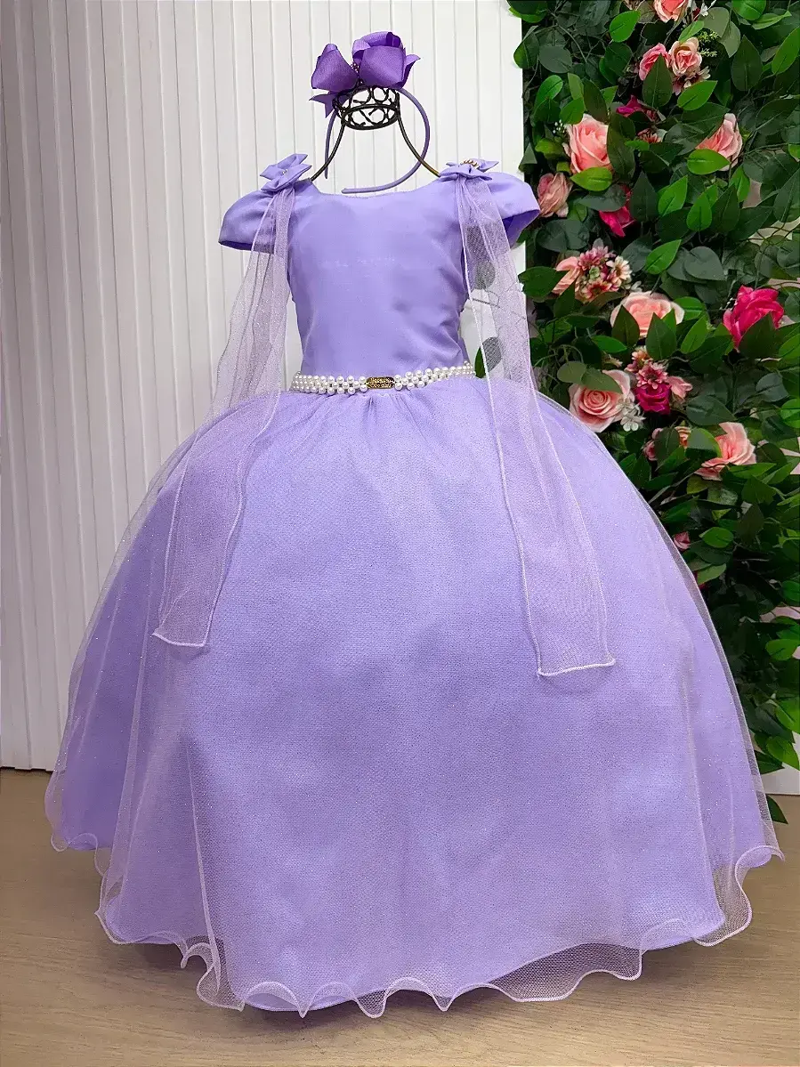 Vestido longo diamante lilas, foto 3