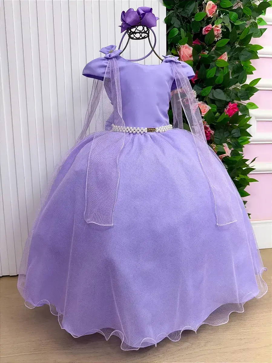 Vestido longo diamante lilas, foto 4