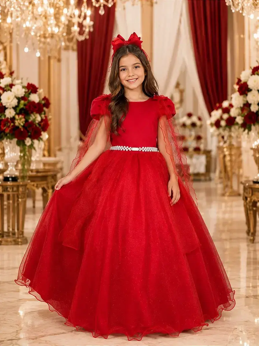 Vestido longo diamante vermelho
