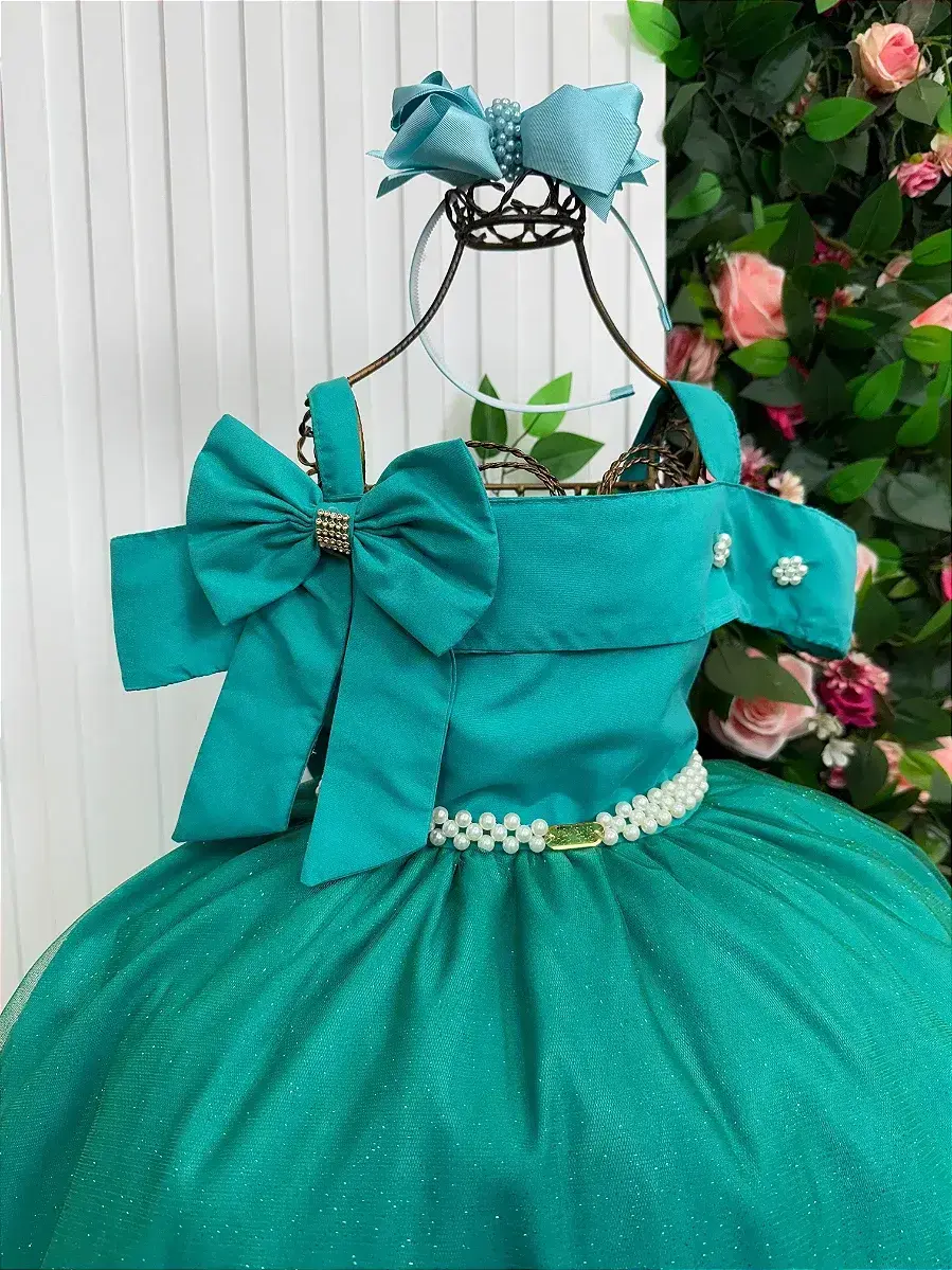 Vestido longo festa verde jade, foto 5