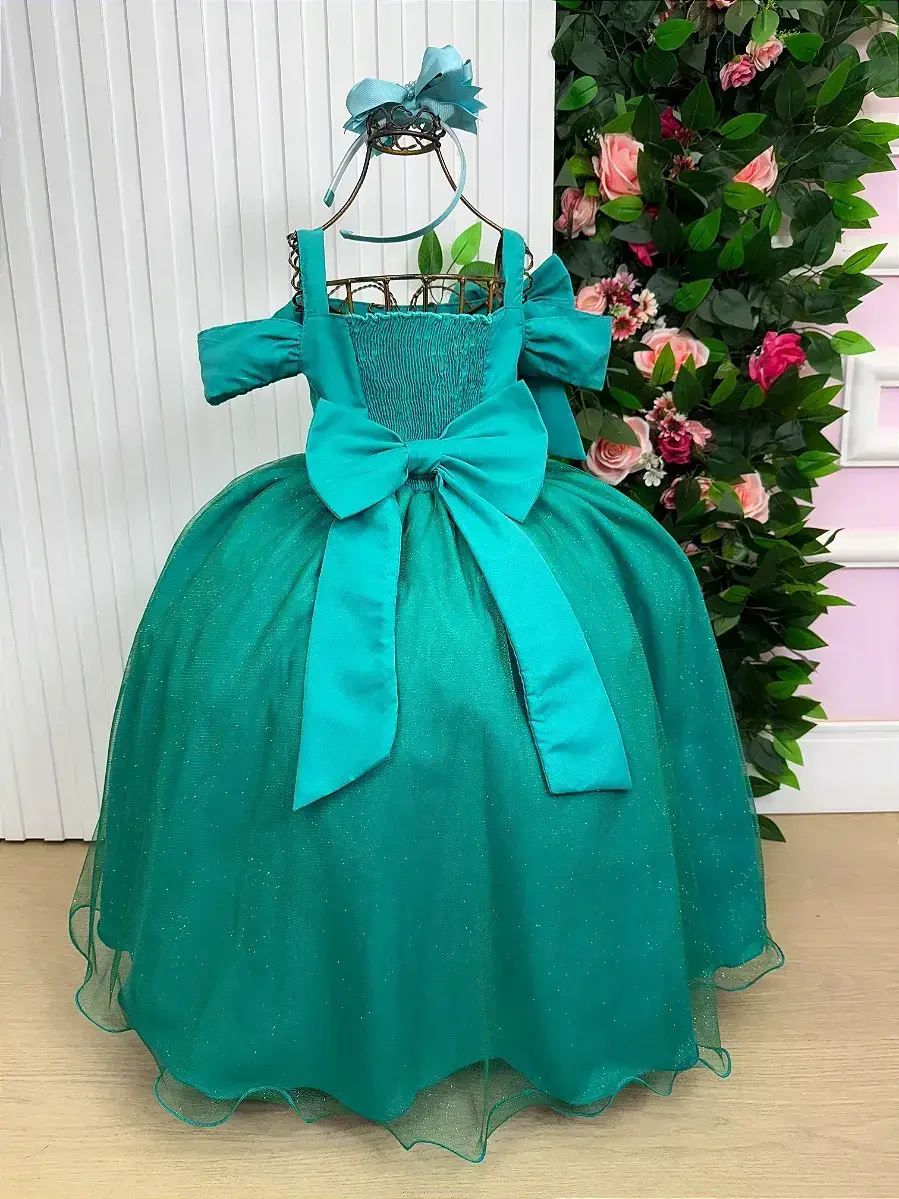 Vestido longo festa verde jade, foto 6