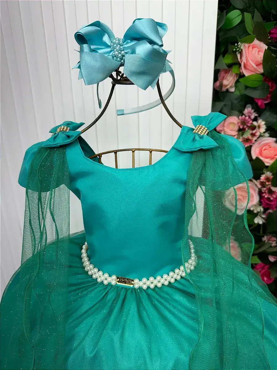 Vestido longo diamante verde jade, foto 5