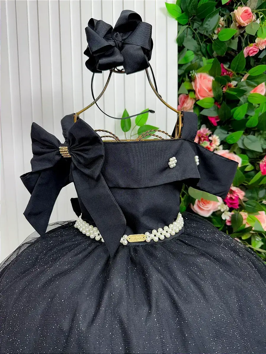 Vestido longo festa preto, foto 3
