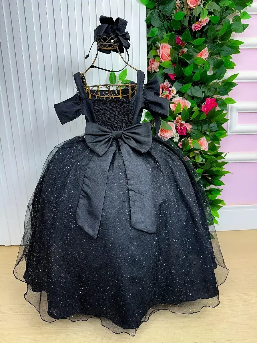 Vestido longo festa preto, foto 6