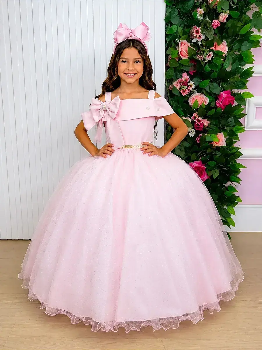 Vestido longo festa rosa