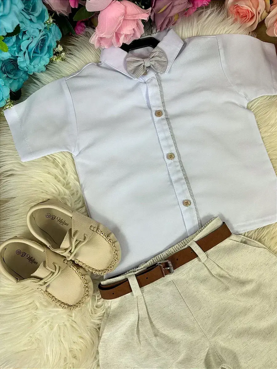 Conjunto social linho shorts xadrez, foto 5