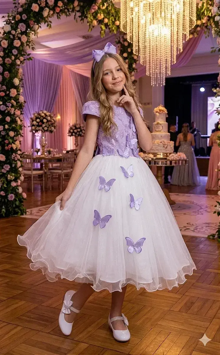 Vestido midi sabrina lilas off
