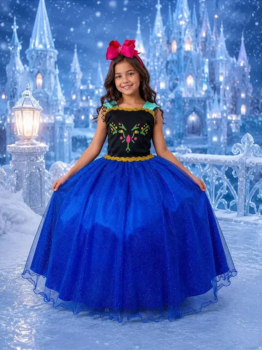 Fantasia longa princesa gelo capa pink, foto 3