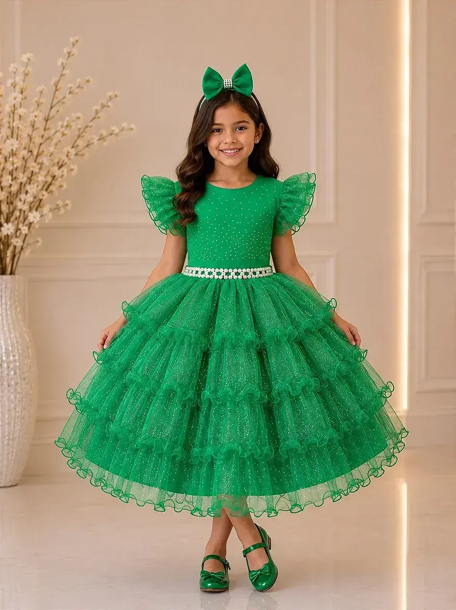 Vestido belinda verde bandeira
