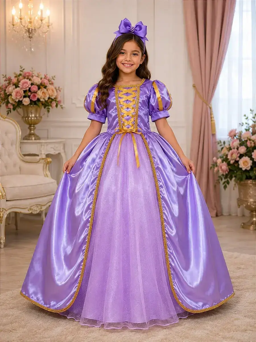 Fantasia longa princesa lilás