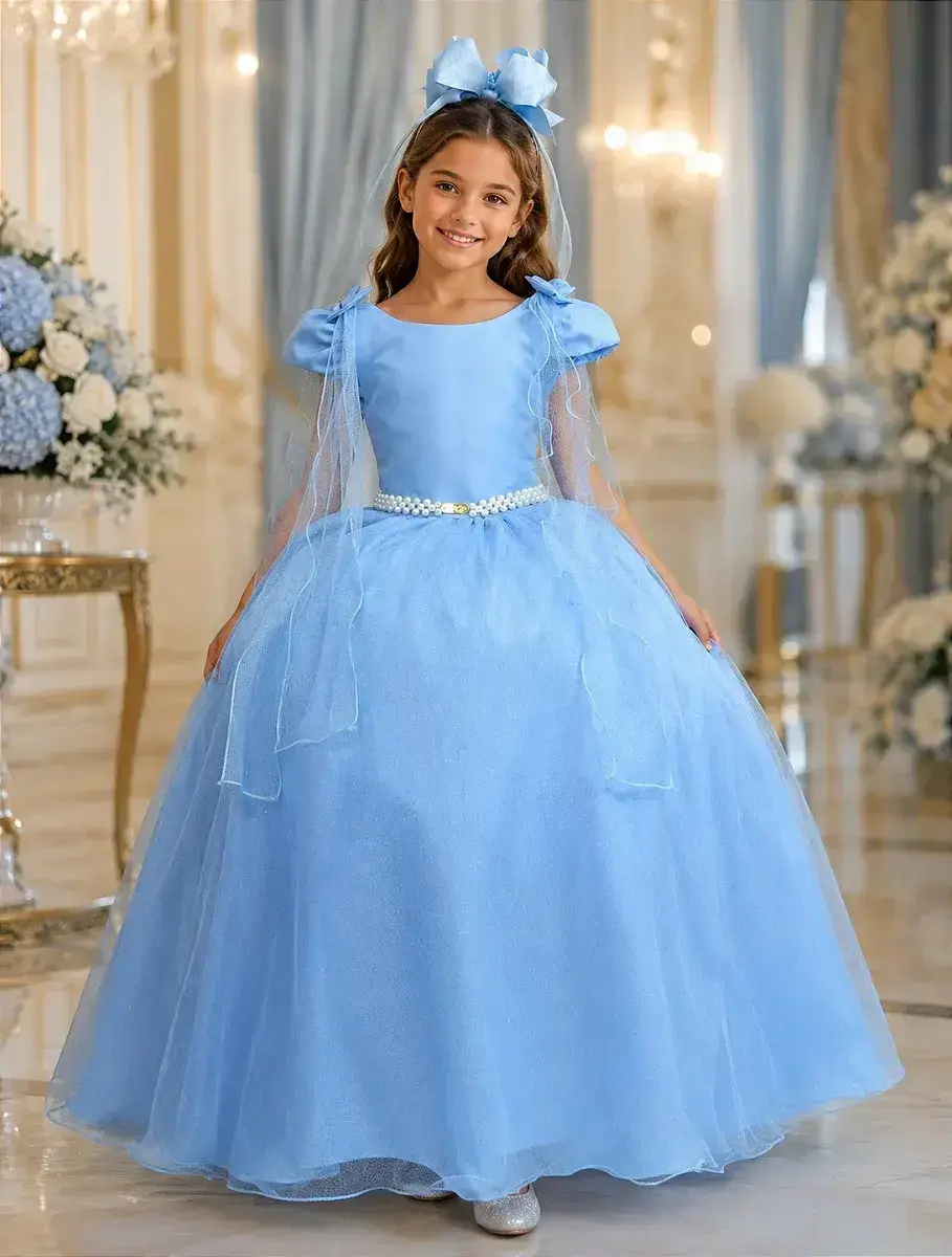 Vestido longo diamante azul