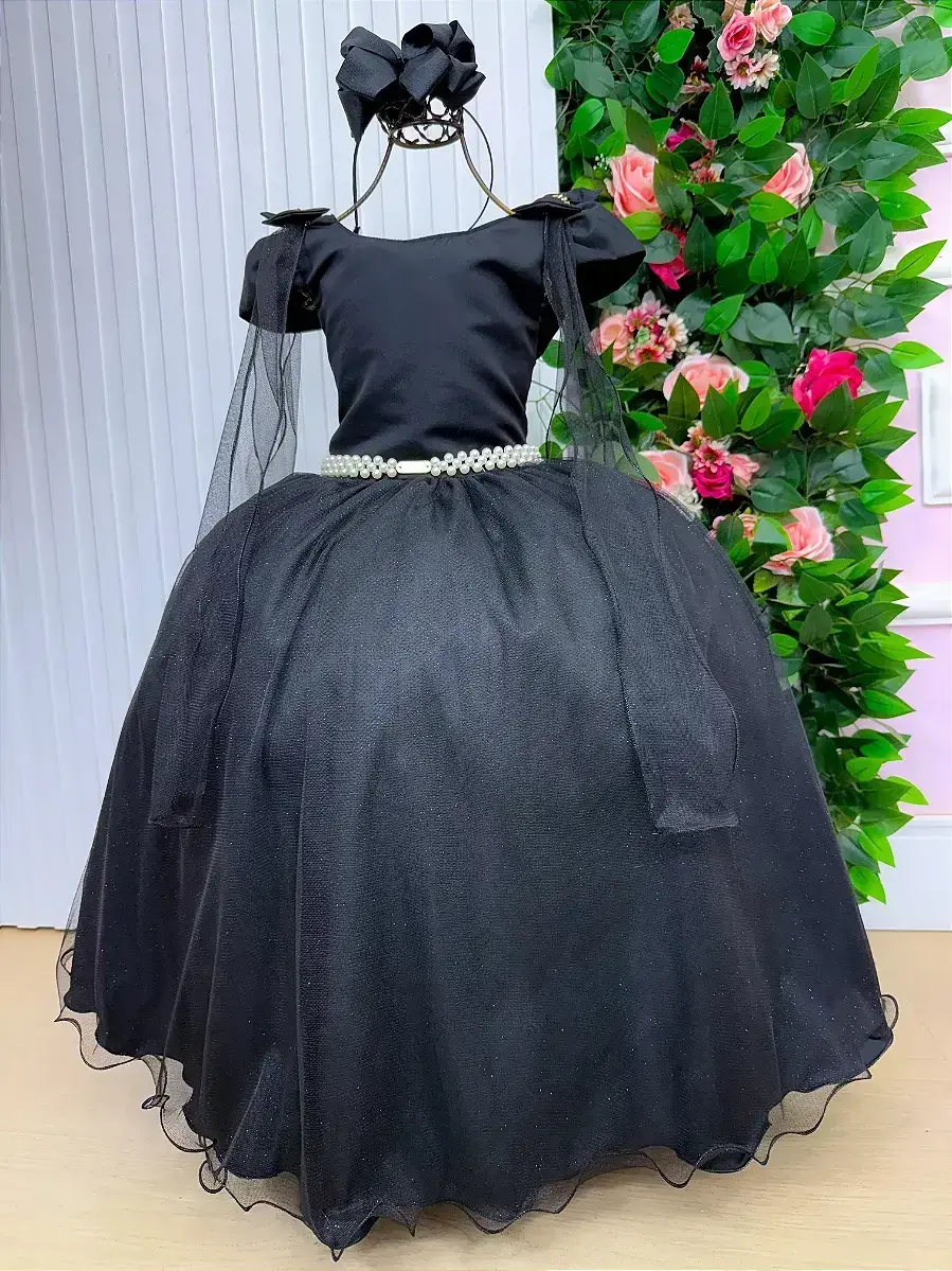 Vestido longo diamante preto, foto 3