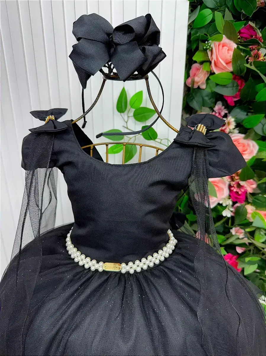 Vestido longo diamante preto, foto 5