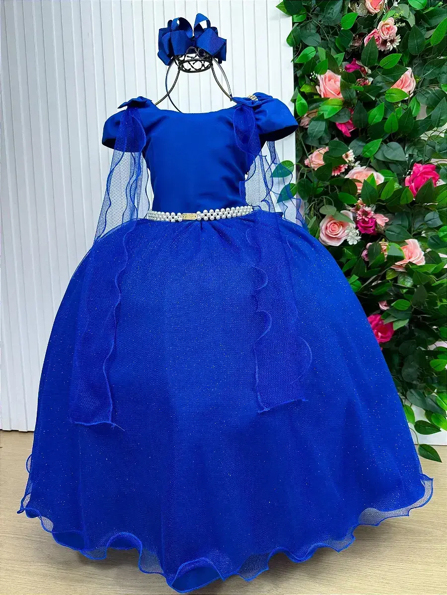 Vestido longo diamante azul royal, foto 4