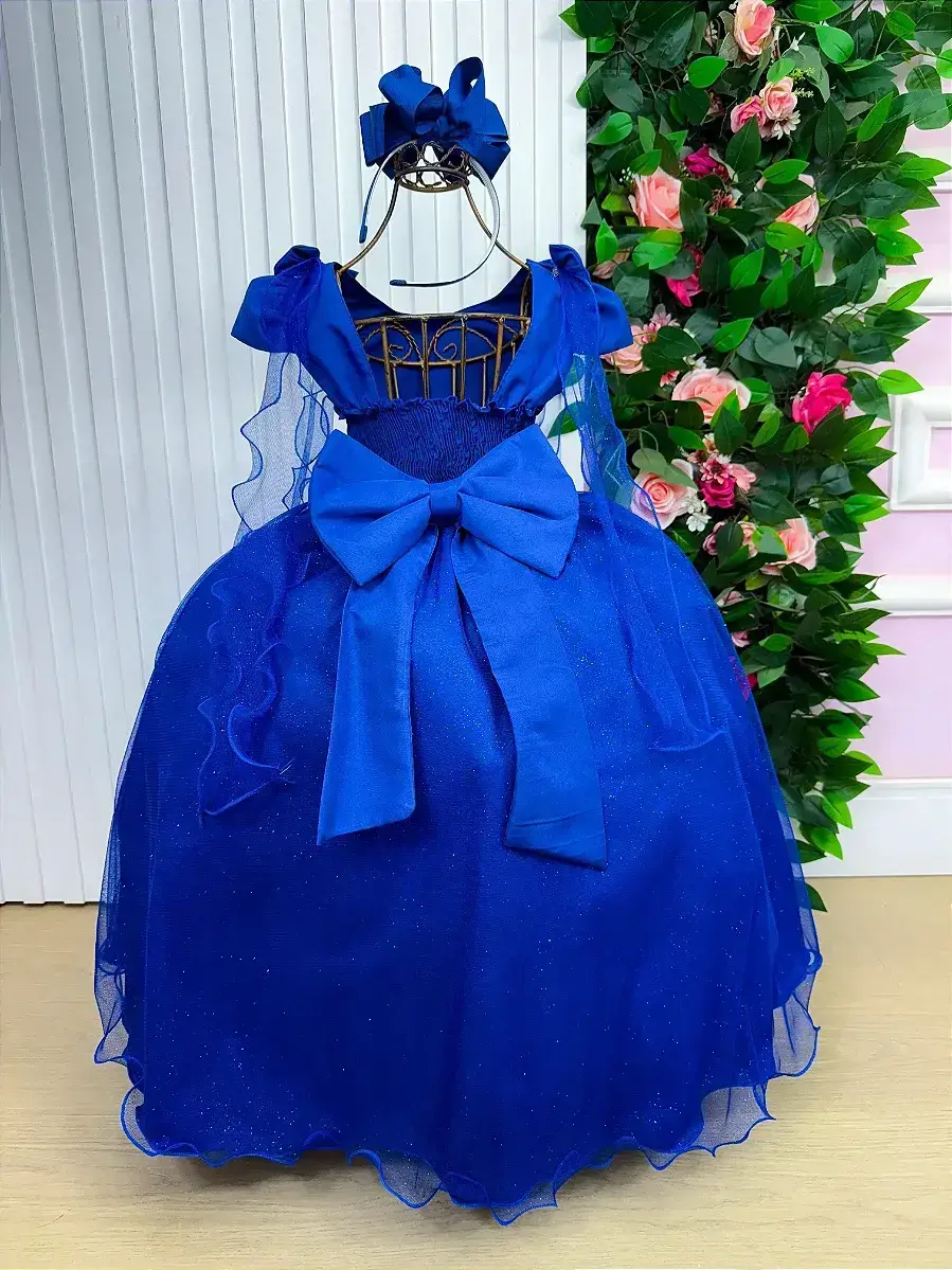 Vestido longo diamante azul royal, foto 7