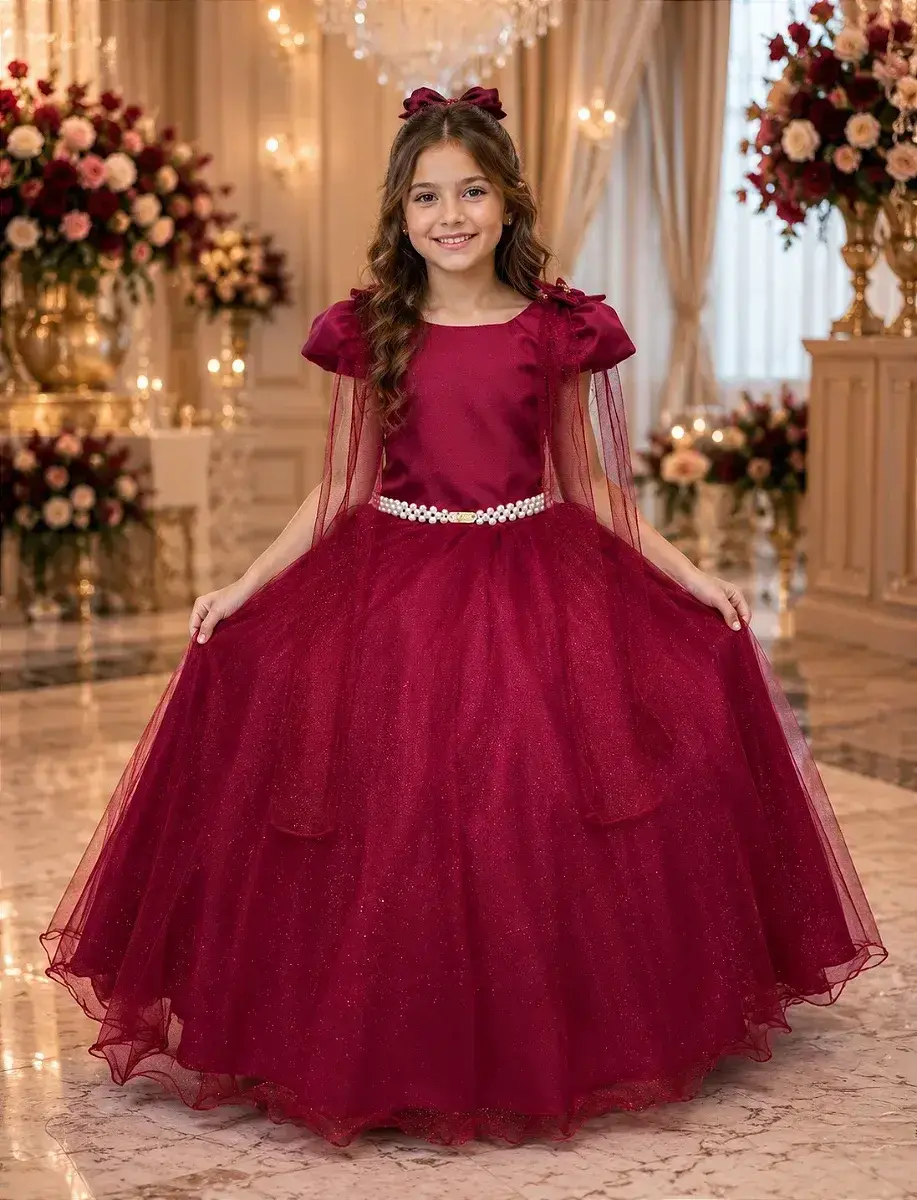 Vestido longo diamante marsala