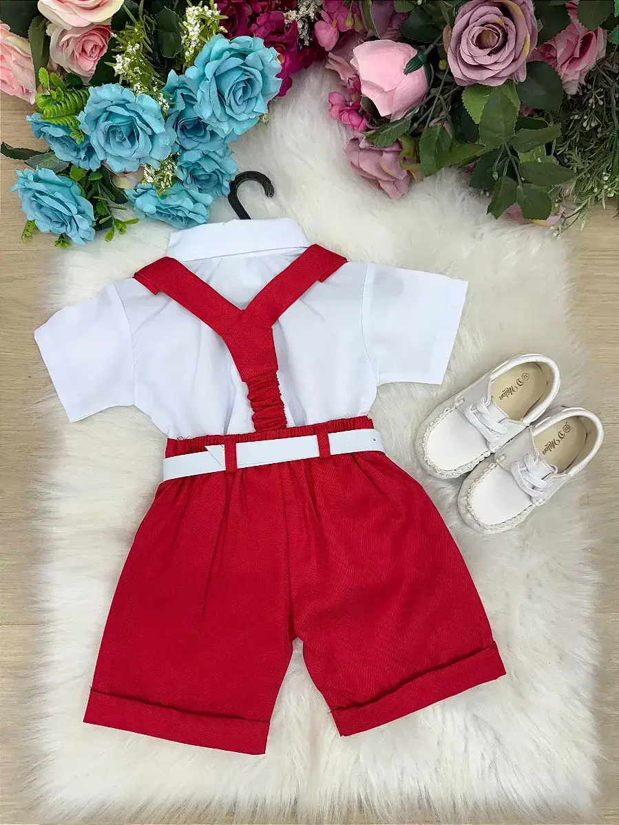 Conjunto social shorts ravi vermelho, foto 3