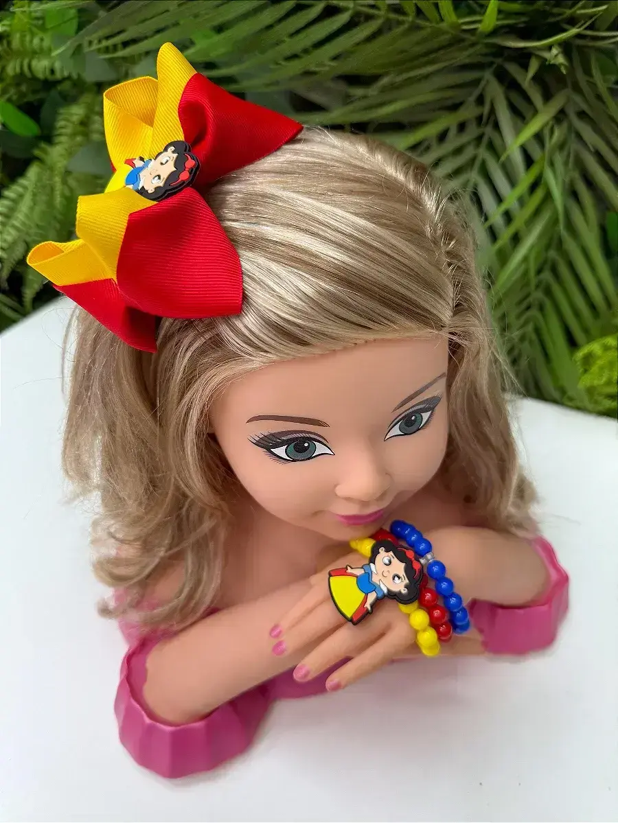 Laço festa princesa maça pulseira