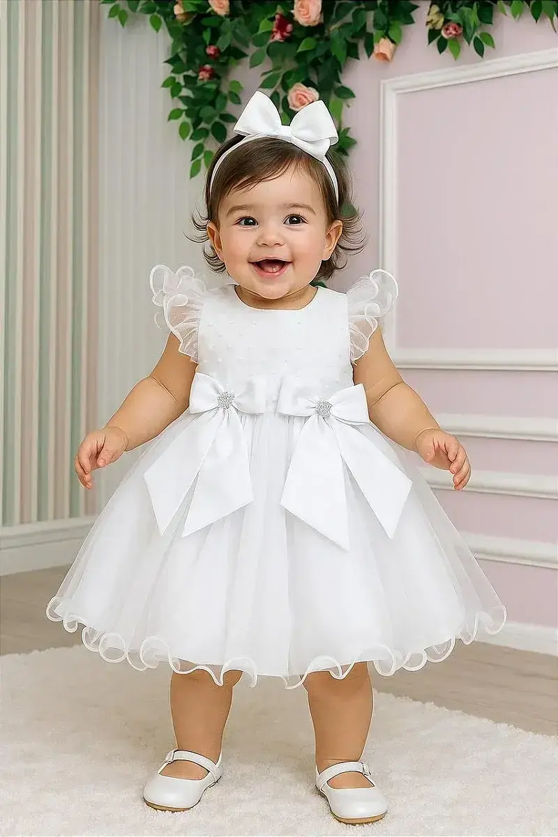 Vestido bebe mia branco