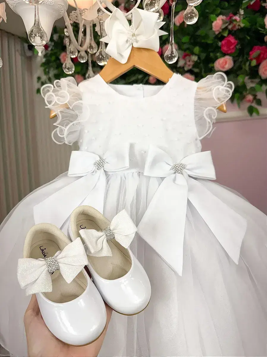 Vestido bebe mia branco, foto 4