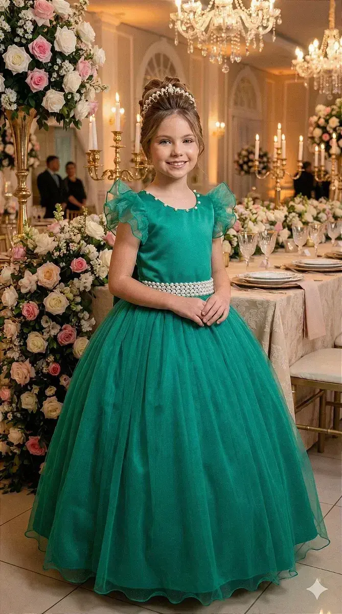Vestido longo verde jade