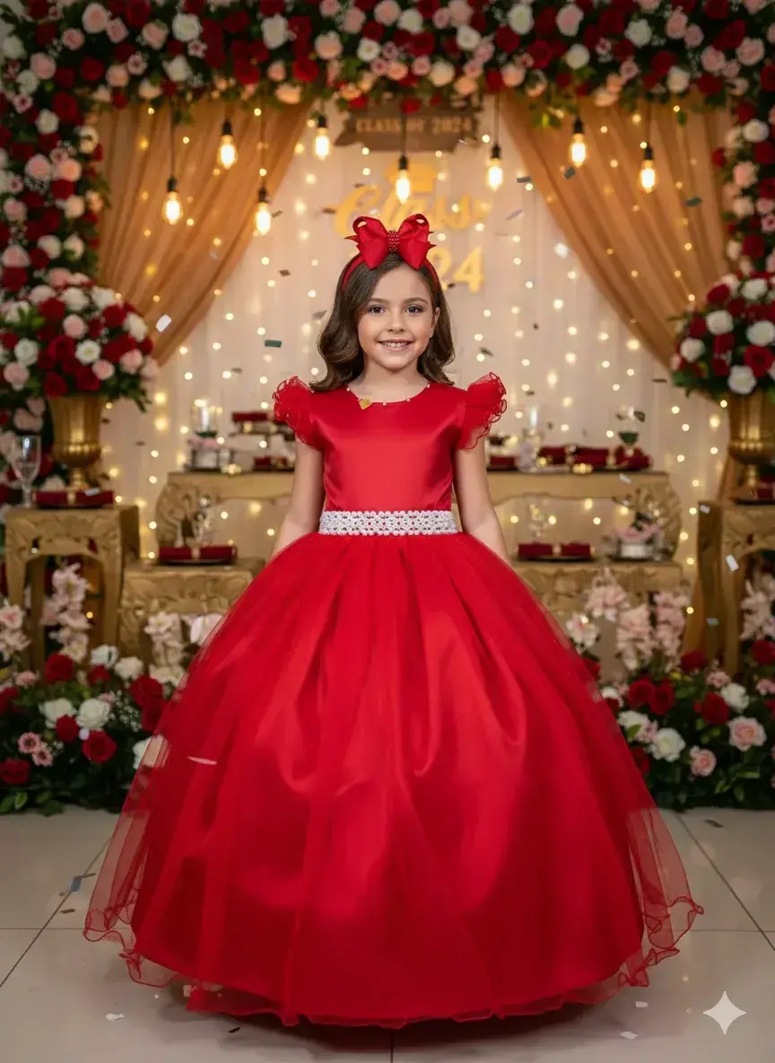 Vestido longo vermelho