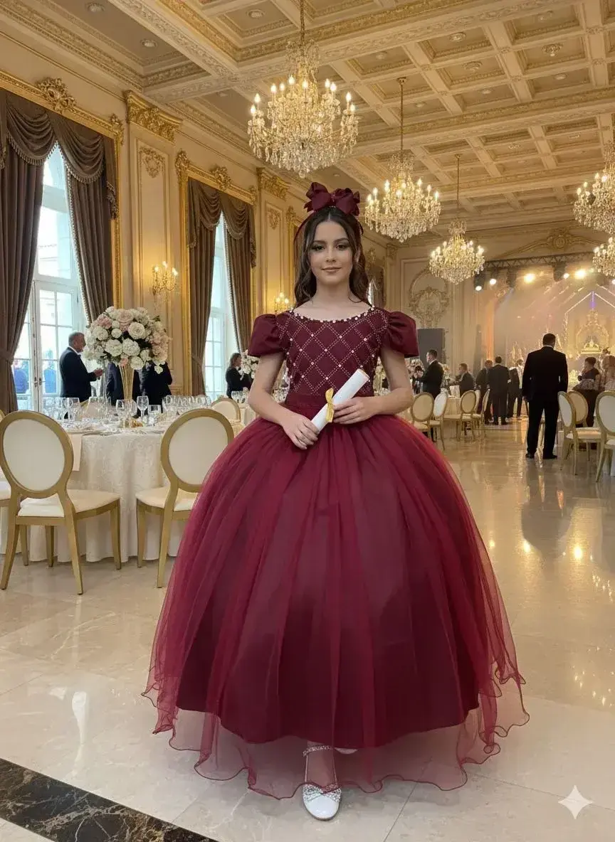 Vestido longo marsala