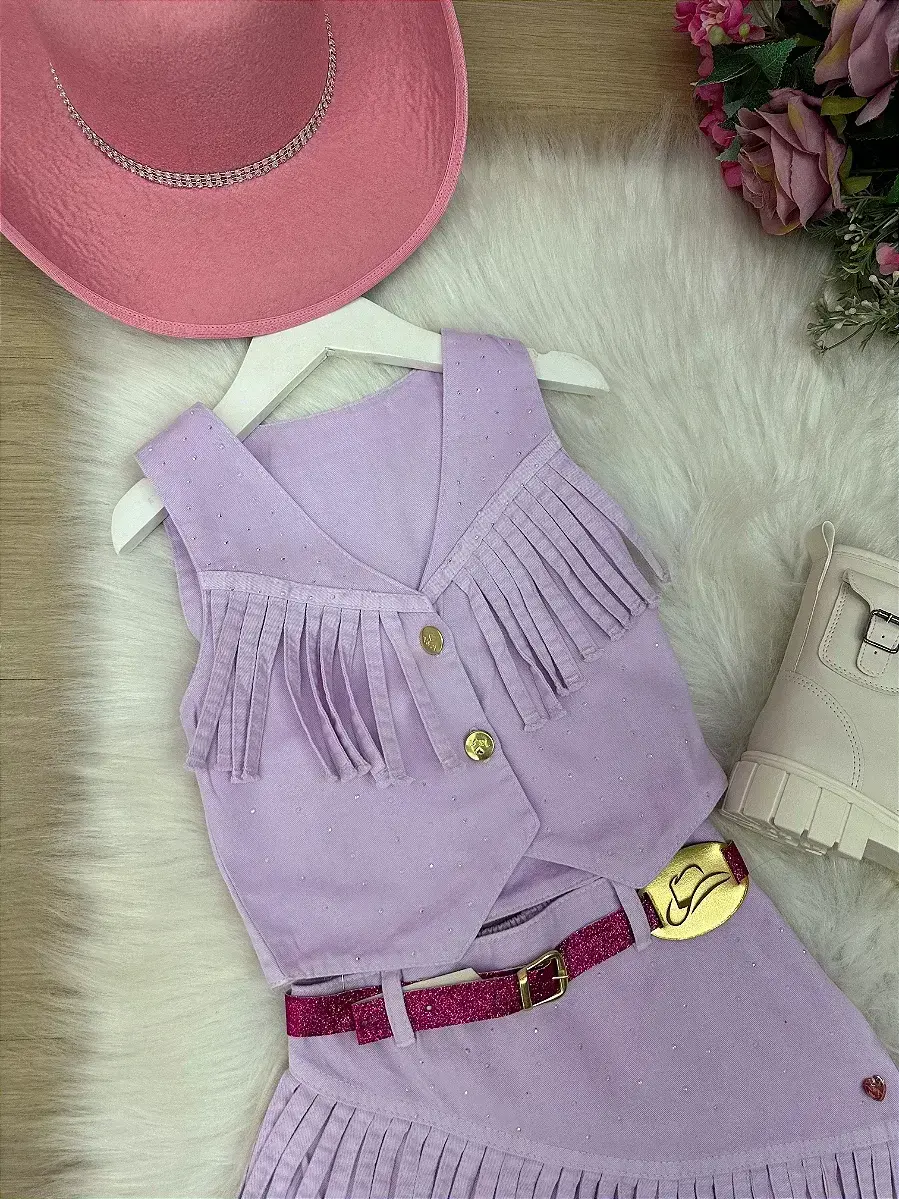 Conjunto Boiadeira maraisa jeans lilas, foto 6