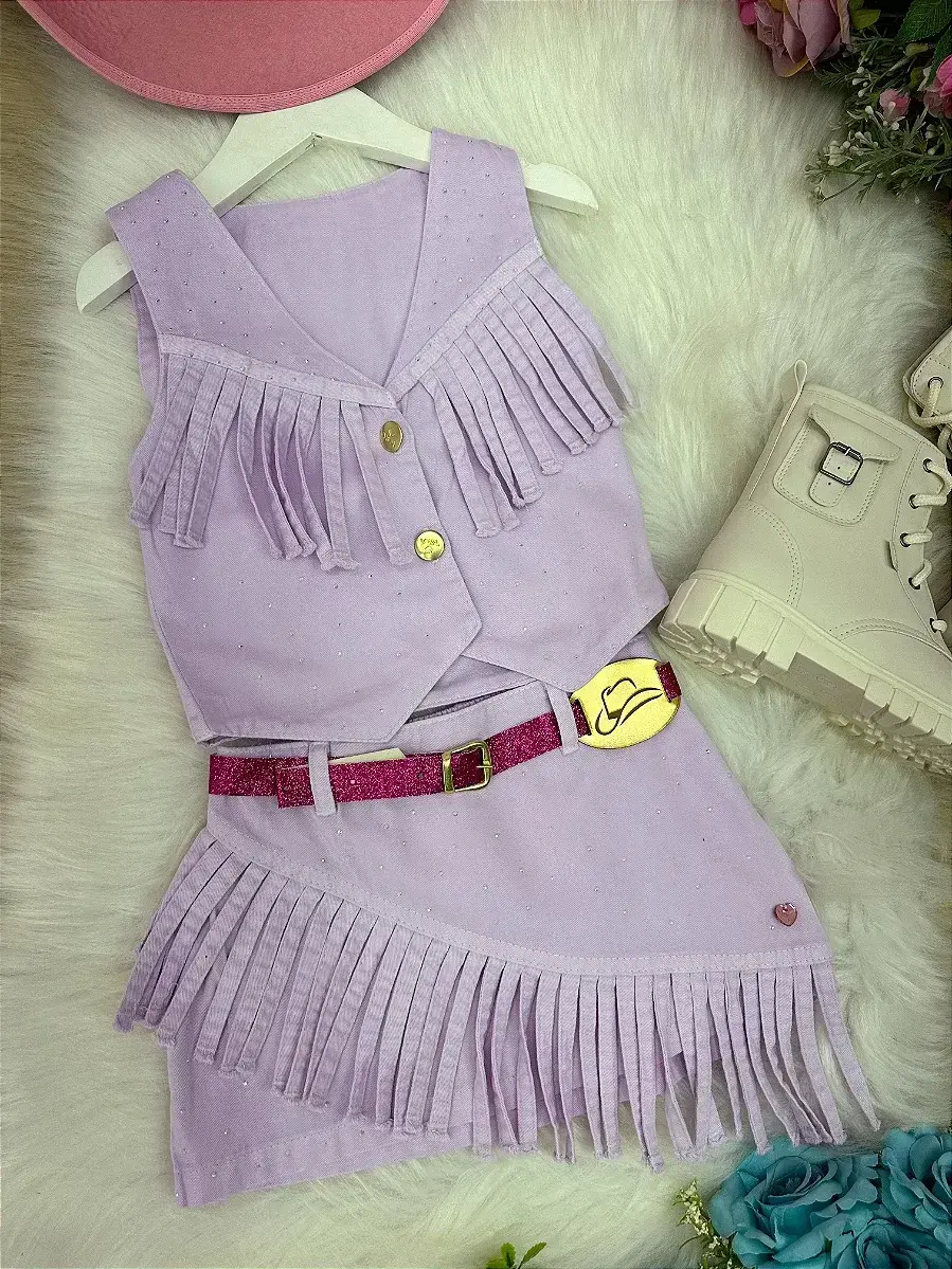 Conjunto Boiadeira maraisa jeans lilas, foto 7